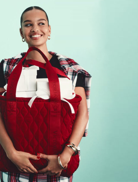 Стьобана сумка-шоппер Victoria's Secret 1159853792 Червоний