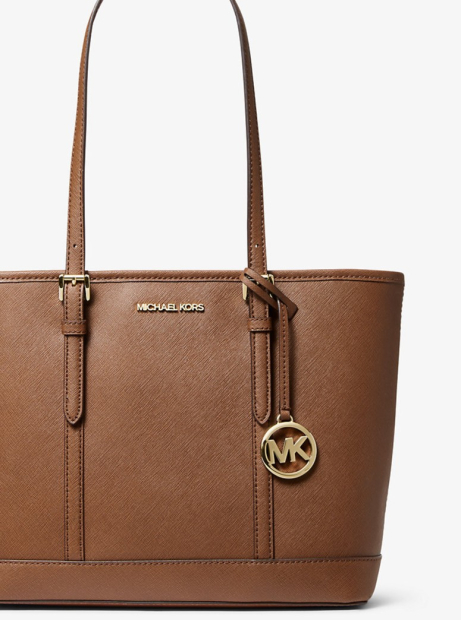 Шкіряна сумка тоут Jet Set Travel Michael Kors на блискавці 1159853933 Коричневий