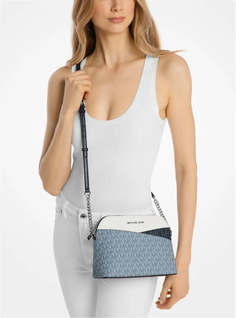 Женская сумка кроссбоди Jet Set Travel Michael Kors с принтом 1159854176 Голубой
