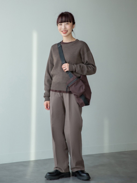 Сумка через плечо Messenger Shoulder UNIQLO на молнии 1159854345 Коричневый