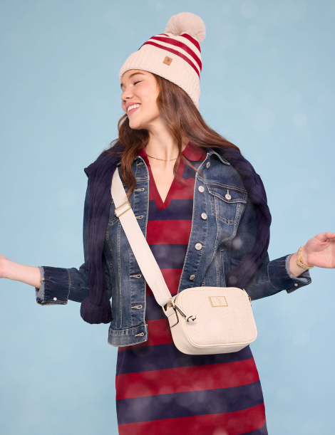 Женская твидовая сумка кроссбоди U.S. Polo Assn с логотипом 1159854542 Молочный