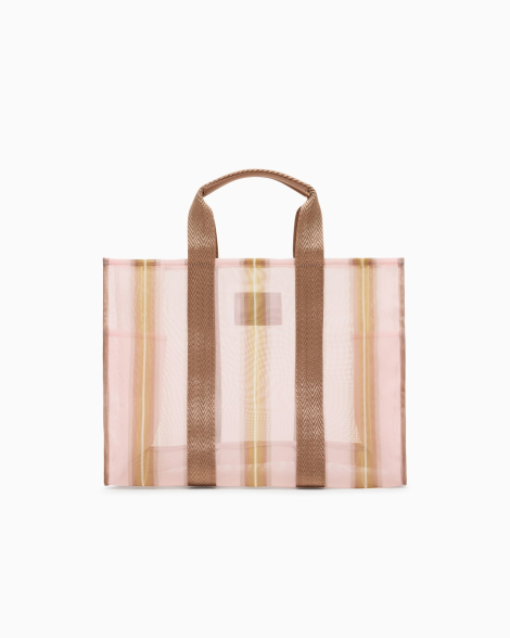 Полупрозрачная сумка шоппер Armani Exchange 1159854699 Коричневый/Розовый