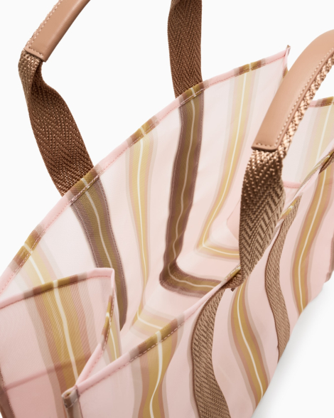 Полупрозрачная сумка шоппер Armani Exchange 1159854699 Коричневый/Розовый