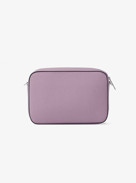 Жіноча шкіряна сумка кросбоді Jet Set Item Michael Kors на блискавці 1159857921 Бузковий