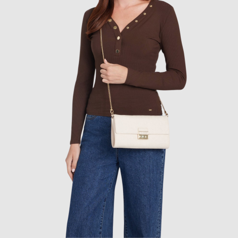 Жіноча сумка-клатч Elise Guess на ланцюжку 1159857956 Молочний