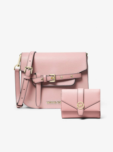 Набір Emilia Michael Kors шкіряна сумка-кроссбоді та гаманець 1159858728 Рожевий