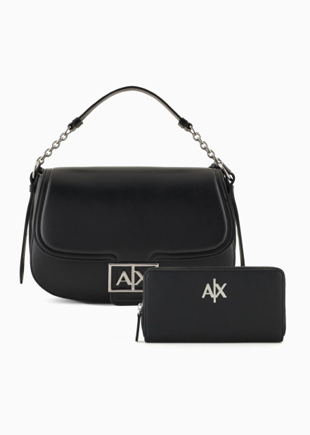 Женский набор Armani Exchange сумка и кошелек 1159858992 Черный