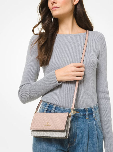 Женская сумка через плечо Jet Set Charm Michael Kors 1159860945 Белый/Розовый