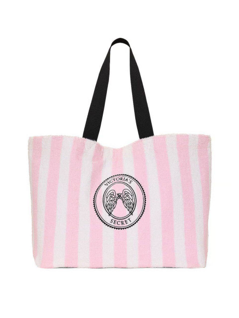 Сумка-шоппер Angel Essentials Terry Victoria's Secret из махровой ткани 1159862235 Белый/Розовый