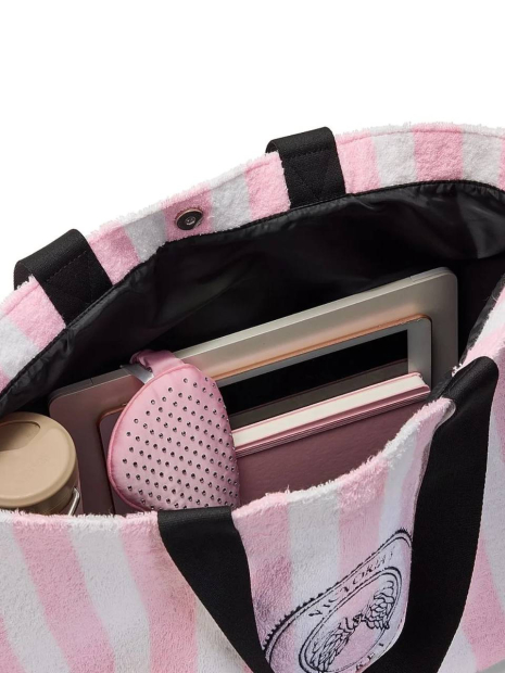 Сумка-шоппер Angel Essentials Terry Victoria's Secret из махровой ткани 1159862235 Белый/Розовый