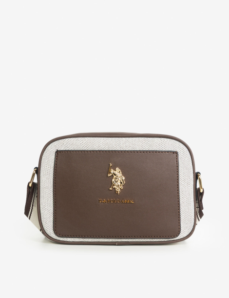Жіноча сумка кроссбоді US Polo Assn з логотипом 1159866381 Білий/Коричневий