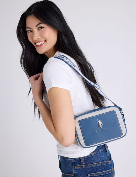 Женская сумка кроссбоди U.S. Polo Assn с логотипом 1159867648 Синий/Белый