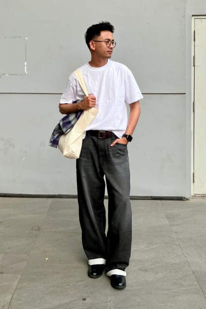 Большая сумка Uniqlo шоппер 1162149710 Молочный