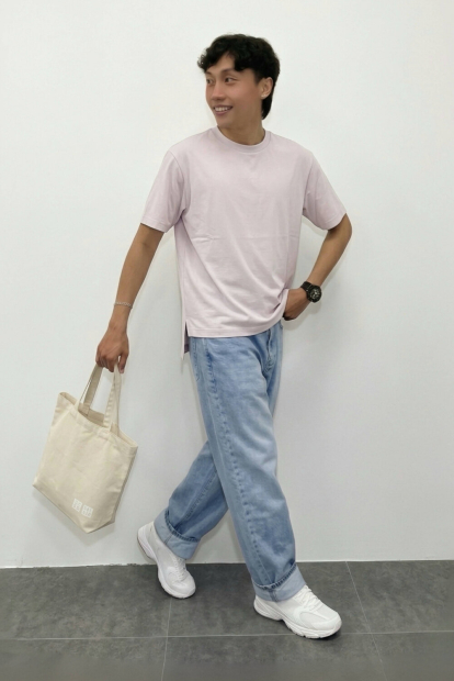 Большая сумка Uniqlo шоппер 1162149710 Молочный