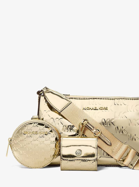 Женская сумка кроссбоди Michael Kors с кошельком и чехлом для наушников 1163119675 Золотистый