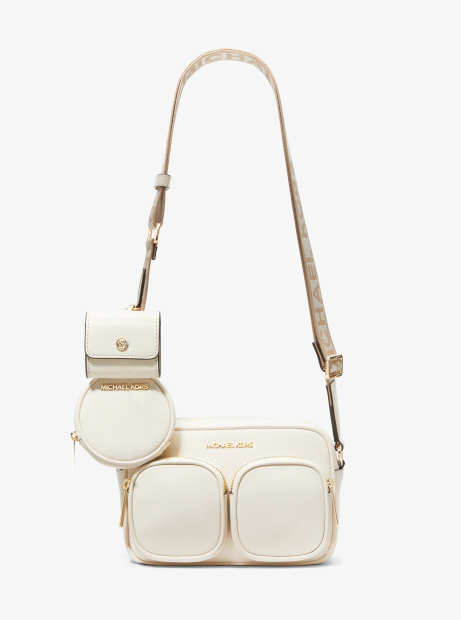 Кожаная сумка кроссбоди с кошельком и кейсом для наушников JET SET ITEM Michael Kors в фирменной коробке 1163201031 Молочный