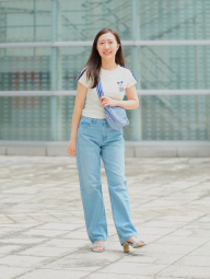 Сумка напівкругла UNIQLO через плече 1159838860 (Синій One size)