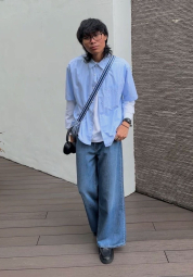 Сумка напівкругла UNIQLO через плече 1159838860 (Синій One size)