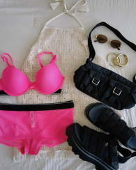 Cумка через плечо Victoria's Secret PINK с накладными карманами 1159840670 (Черный One size)