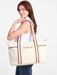 Текстильна сумка-тоут Guess з косметичкою 1159841517 (Молочний One size)