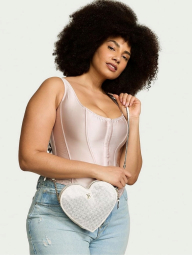 Женская сумка кроссбоди со стразами Victoria's Secret в форме сердца 1159841971 (Белый One size)