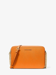 Женская кожаная сумка кроссбоди Michael Kors на молнии 1159843256 (Оранжевый One size)