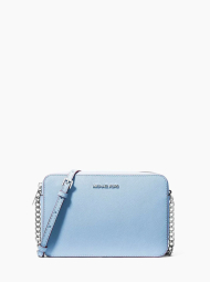 Женская кожаная сумка кроссбоди Michael Kors на молнии 1159843258 (Голубой One size)