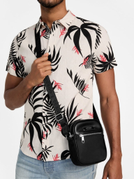 Нейлоновая сумка через плечо Mens Nylon PU Stripe Crossbody Guess кроссбоди 1159844396 Черный
