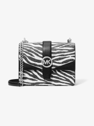 Женская сумка кроссбоди Greenwich Michael Kors с принтом 1159844524 Черный/Белый