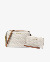 Женский комплект Michael Kors сумка кроссбоди и кошелек 1159845135 Молочный