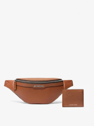 Мужской кожаный комплект Cooper Michael Kors поясная сумка и кошелек 1159845238 Коричневый