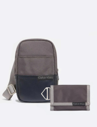 Набор Utility Utility Calvin Klein сумка через плечо и кошелек 1159845552 Серый