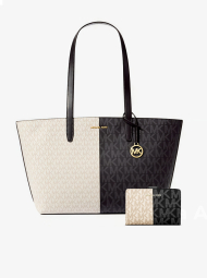 Женский набор Jet Set Travel Michael Kors сумка тоут и кошелек 1159846023 Черный/Молочный