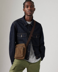 Сумка через плече Levi's на блискавці 1159847657 Коричневий