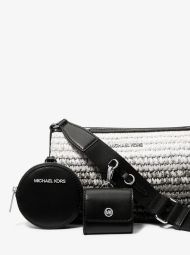 Соломенная сумка кроссбоди с кошельком и кейсом для наушников Jet Set Travel Michael Kors 1159847892 Черный