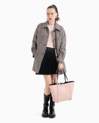 Двухсторонняя сумка шоппер Armani Exchange с кошельком 1159850198 Черный/Розовый