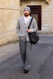 Сумка через плечо Messenger Shoulder UNIQLO на молнии 1159852095 Серый