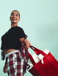 Стьобана сумка-шоппер Victoria's Secret 1159853792 Червоний