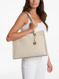 Жіноча сумка тоут Jet Set Michael Kors з принтом 1159854187 Молочний