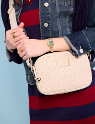 Женская твидовая сумка кроссбоди U.S. Polo Assn с логотипом 1159854542 Молочный
