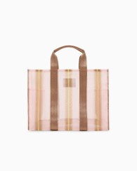 Полупрозрачная сумка шоппер Armani Exchange 1159854699 Коричневый/Розовый