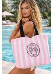 Сумка-шоппер Angel Essentials Terry Victoria's Secret из махровой ткани 1159862235 Белый/Розовый