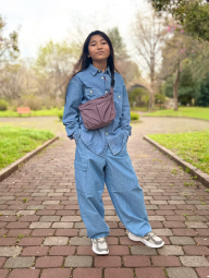 Сумка UNIQLO через плечо 1159864408 Сиреневый