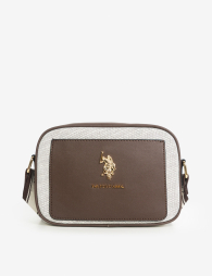 Женская сумка кроссбоди U.S. Polo Assn с логотипом 1159866381 Белый/Коричневый