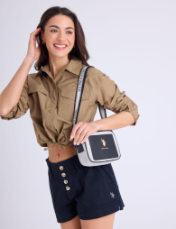 Женская сумка кроссбоди U.S. Polo Assn с логотипом 1159866762 Черный/Белый
