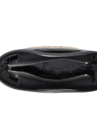 Женская сумка кроссбоди Tatum Small Striped Woven Michael Kors с соломенным переплетением 1162997155 Черный