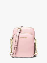 Женская кожаная сумка кроссбоди Jet Set Travel Michael Kors на молнии 1163173218 Розовый