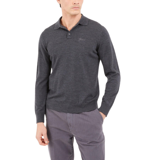 Чоловічий вовняний светр-поло GUESS 1159838207 (Сірий XL)