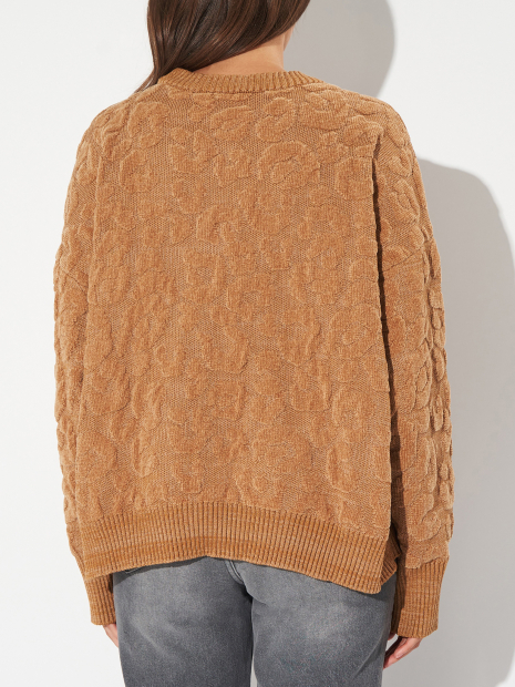 Женский свитер DKNY с анималистичным дизайном 1159839028 (Коричневый XL)