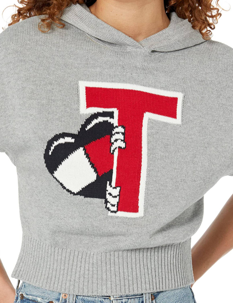 Жіночий светр із капюшоном Tommy Hilfiger з коротким рукавом 1159839247 (Сірий XL)